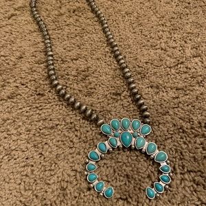Large adjustable turquoise squash blossom